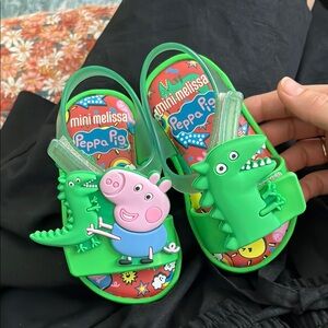 Mini Melissa Green Peppa Pig Sandals